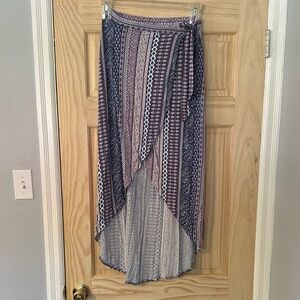 Elegant Blue Patterned Women's Skirt